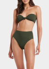 Bond-eye Swim Sahara Eco Bandeau Bikini Top In Khaki