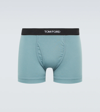 Tom Ford Cotton-blend Jersey Boxer Briefs In Teal