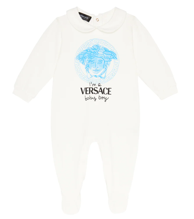 Versace Baby Medusa Cotton-blend Onesie In White