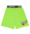 VERSACE LOGO-EMBROIDERED COTTON JERSEY SHORTS