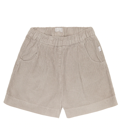 Il Gufo Kids' Cotton-blend Shorts In Stone Grey