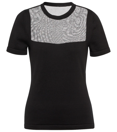 Oscar De La Renta Cotton-blend Top In Black