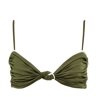 Johanna Ortiz Marella Knotted Bikini Top In Algae