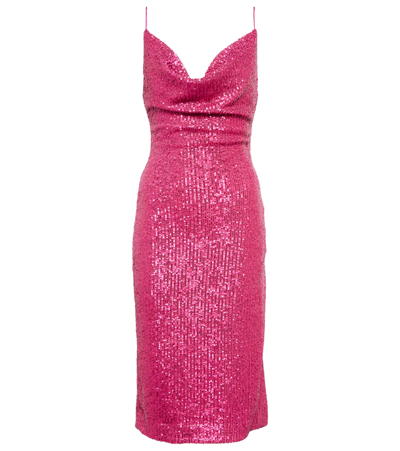 Rebecca Vallance Missing Hours Sequinned Midi Dress In Pink