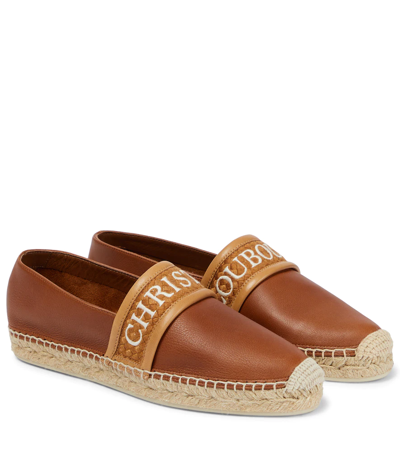 Christian Louboutin Nanoletta Leather Espadrilles In Brown