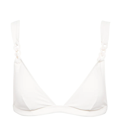 Stella Mccartney Falabella Chain-strap Triangle Bikini Top In White