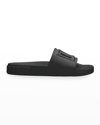 Dolce & Gabbana Dg Cutout Pool Slides In Black