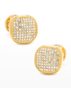 CUFFLINKS, INC GOLD STAINLESS STEEL WHITE PAVE CRYSTAL CUFFLINKS