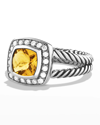 DAVID YURMAN PETITE ALBION RING WITH GEMSTONE AND DIAMONDS IN SILVER, 7MM