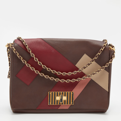 Pre-owned Fendi Multicolor Leather Claudia Chain Shoulder Bag