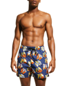 Palm Angels X Vilebrequin Logo-print Swimming Shorts In Blue Brown
