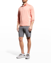 Peter Millar Men's Stealth Performance Quarter Zip Polo Shirt In Summer Sun