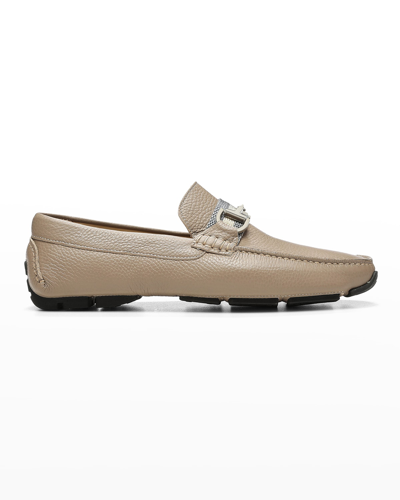 Donald Pliner Men's Dardo Leather Drivers In Taupe