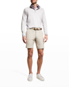 Peter Millar Men's Stealth Performance Quarter Zip Sweater In Brit Grey