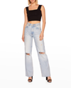 Susana Monaco Wide-strap Jersey Crop Top In Endive