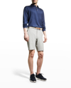 Peter Millar Solid Long Sleeve Jersey Polo In Navy