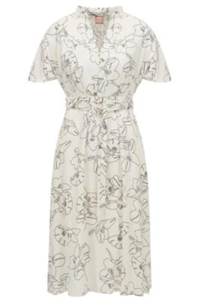 Hugo Boss Dalluah Fantasy Dress In Patterned