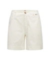 Hugo Boss Garment-dyed Regular-fit Shorts In Stretch-cotton Twill In White