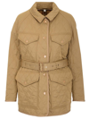BURBERRY BURBERRY QUILTED BELTED WAIST FIELD JACKET