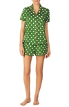 Kate Spade Print Short Pajamas In Green Dot