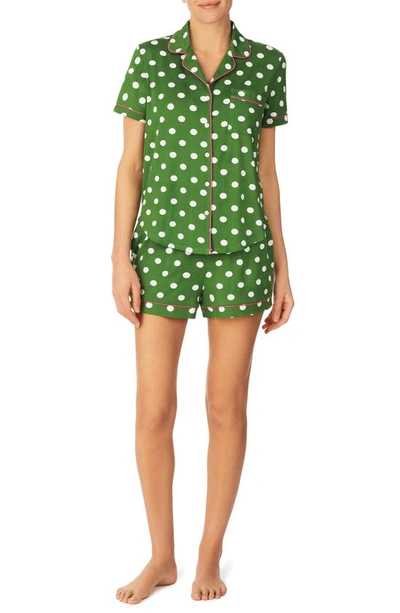 Kate Spade Print Short Pajamas In Green Dot