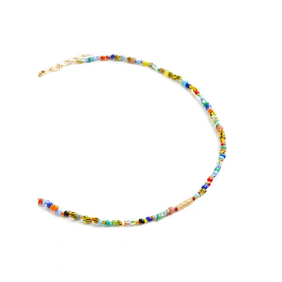 Anni Lu Wavy Alaia Bead-chain Necklace In Multicolour