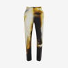 Alexander Mcqueen Silhouette-print Crepe Trousers In Black/pop Yellow