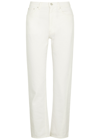 Totême Toteme Twisted Seam High Waist Straight Leg Crop Jeans In Off White