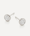 MONICA VINADER SILVER DIAMOND ESSENTIAL STUD EARRINGS