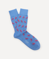 Paul Smith Dino-print Stretch-cotton Blend Socks In Turquoise