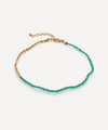 Monica Vinader Mini Nugget 18ct Yellow Gold-plated Vermeil Sterling-silver And Onyx Anklet In Multi