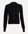 Acne Studios Branded Round-neck Wool Cardigan In Black