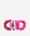 Slip X Alice + Olivia Spring Rose Silk Scrunchie Pack Of 3 In Spring Rose