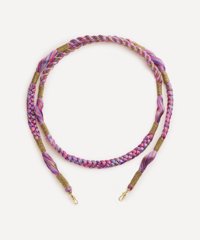 Marie Lichtenberg 14ct Gold Purple Corde Rathi Braided Necklace