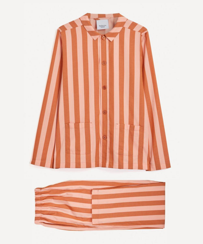 Nufferton Uno Stripe Limited-edition Tekla Cotton Pyjamas In Terracotta/peach