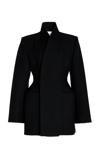 Balenciaga Minimal Hourglass Fitted Jacket In Black