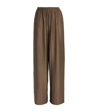Eskandar Cashmere-silk Flared Trousers In Brown