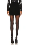 Alessandra Rich Textured Cotton Fitted Skirt In Black