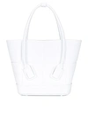Bottega Veneta Mini Arco Shopping Tote Bag In Chalk & Silver