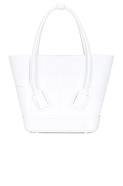 Bottega Veneta Mini Arco Shopping Tote Bag In Chalk & Silver