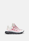 Versace Trigreca Colorblock Fashion Trainer Sneakers In White+pink