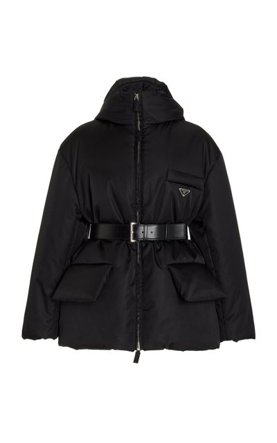 PRADA BELTED RE-NYLON DOWN JACKET