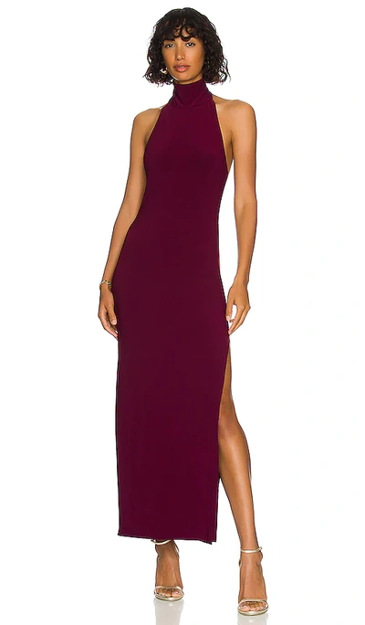 Norma Kamali X Revolve Turtle Halter Side Slit In Purple