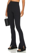 Splits59 Raquel High-waisted Split Hem Flare Pant In Black