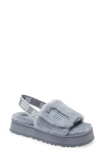 Ugg Disco Genuine Shearling Slingback Slipper In Ash Fog
