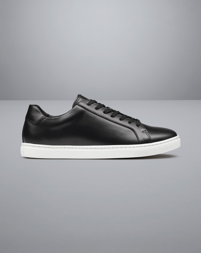 Charles Tyrwhitt Leather Trainers In Black