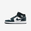 Jordan 1 Mid Big Kids' Shoes In Armory Navy,black,white