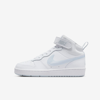 Nike Court Borough Mid 2 Big Kids' Shoes In White,summit White,aura