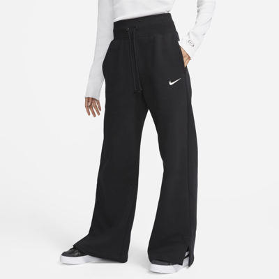 Nike Sportswear Phoenix High Waist Wide Leg Sweatpants In Black
