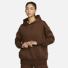 Nike Women's  Sportswear Phoenix Fleece Oversized Pullover Hoodie In Cocao Wow/black